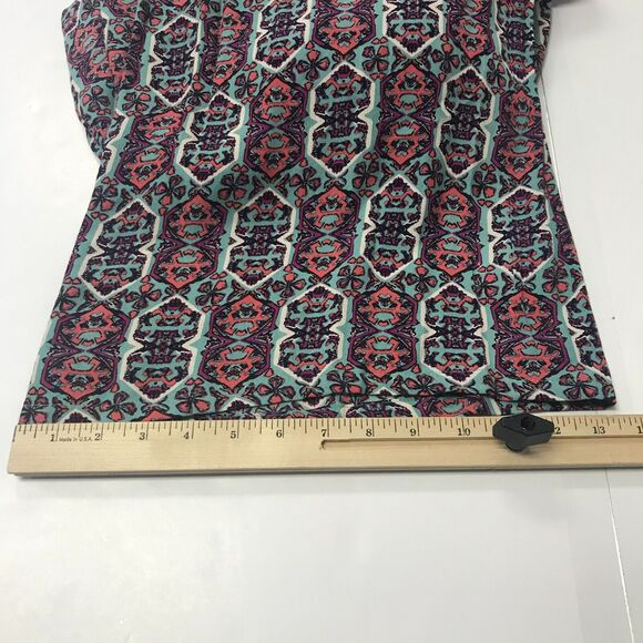 Anthropologie Elevenses Wide Leg Pant Womens 0 Blue Pink Flat Front Mid Rise - Picture 13 of 13